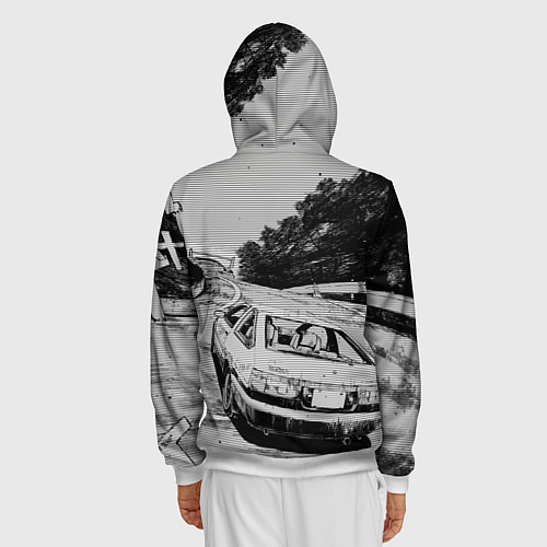 Мужская толстовка на молнии Тойота ae 86 - Инициал ди / 3D-Белый – фото 4