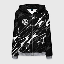 Толстовка 3D на молнии мужская Volkswagen - острые линии, цвет: 3D-меланж