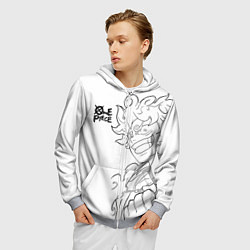 Толстовка 3D на молнии мужская Ван пис - Луффи гир 5, цвет: 3D-меланж — фото 2