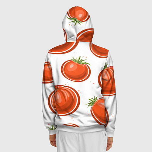 Мужская толстовка на молнии Помидорчики / 3D-Белый – фото 4