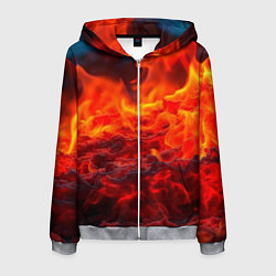 Толстовка 3D на молнии мужская Магма, цвет: 3D-меланж