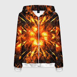 Толстовка 3D на молнии мужская Fire abstract, цвет: 3D-белый