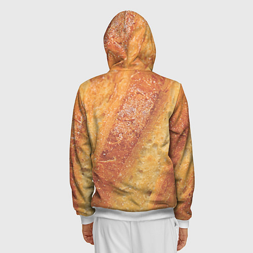 Мужская толстовка на молнии Корочка батона / 3D-Белый – фото 4