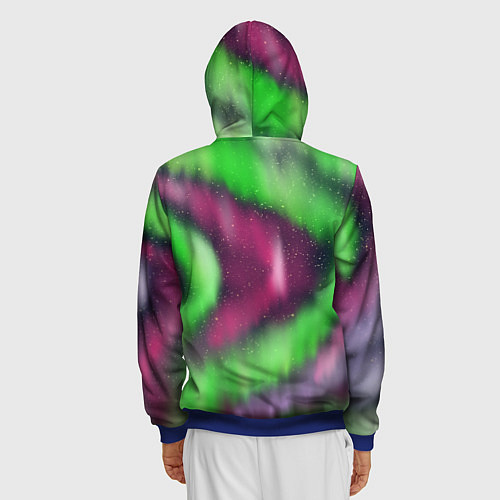 Мужская толстовка на молнии Абстрактное северное сияние / 3D-Синий – фото 4