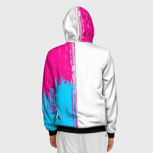 Мужская толстовка на молнии Evanescence neon gradient style: по-вертикали / 3D-Черный – фото 4