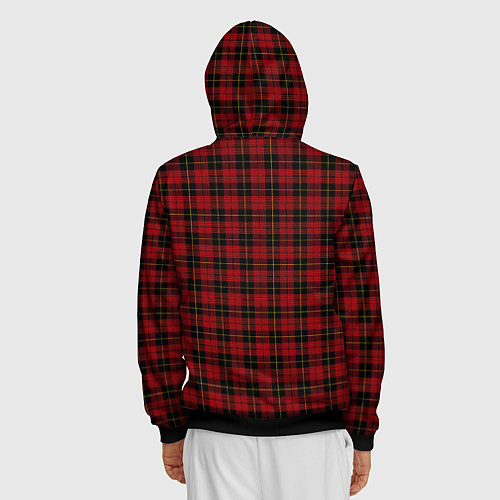 Мужская толстовка на молнии Pajama pattern red / 3D-Черный – фото 4
