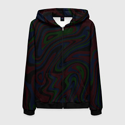 Толстовка 3D на молнии мужская Абстракция тёмные краски, цвет: 3D-черный