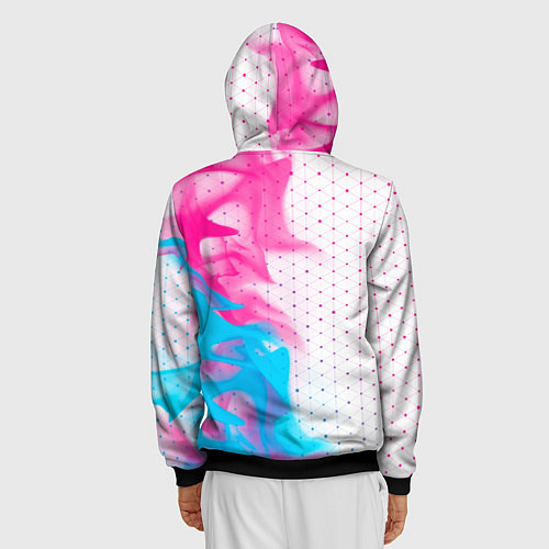 Мужская толстовка на молнии Jaguar neon gradient style: по-вертикали / 3D-Черный – фото 4