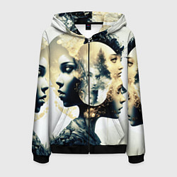 Мужская толстовка на молнии Игра разума в стиле абстрактный экспрессионизм