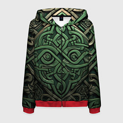 Толстовка 3D на молнии мужская Симметричный узор в ирландском стиле, цвет: 3D-красный