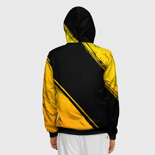 Мужская толстовка на молнии Twenty One Pilots - gold gradient вертикально / 3D-Черный – фото 4