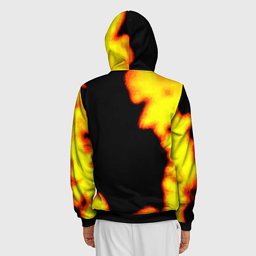 Мужская толстовка на молнии PlayerUnknowns Battlegrounds fire / 3D-Черный – фото 4