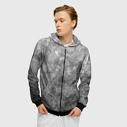 Толстовка 3D на молнии мужская Абстракция - grey sky, цвет: 3D-черный — фото 2