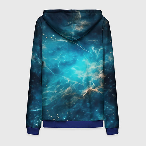 Мужская толстовка на молнии Голубая небула / 3D-Синий – фото 2