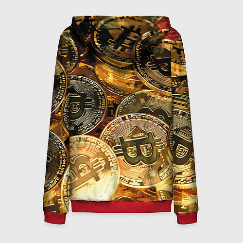 Мужская толстовка на молнии Золото цифровой эры / 3D-Красный – фото 2