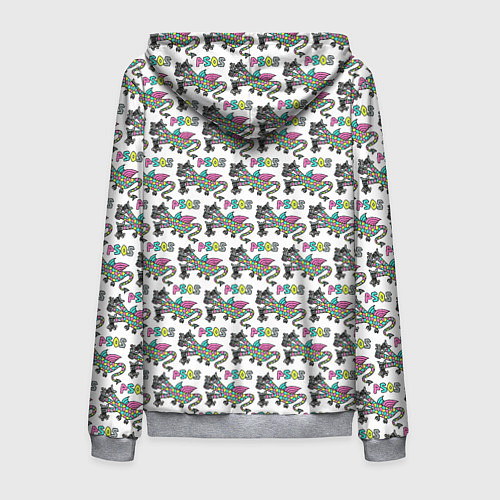 Мужская толстовка на молнии Паттерн детский со Змеем Горынычем / 3D-Меланж – фото 2