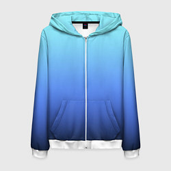 Мужская толстовка на молнии Голубой и черно-синий градиент