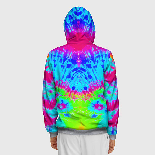 Мужская толстовка на молнии Tie-Dye abstraction / 3D-Меланж – фото 4