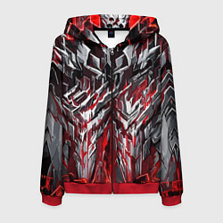 Мужская толстовка на молнии Острый металл красный