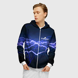 Толстовка 3D на молнии мужская Counter Strike - lightning, цвет: 3D-белый — фото 2