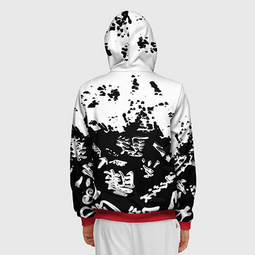 Мужская толстовка на молнии Аниме логотипы краски / 3D-Красный – фото 4