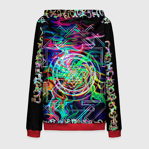 Мужская толстовка на молнии Шри янтра / 3D-Красный – фото 2