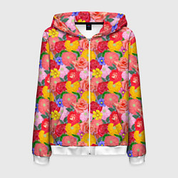 Мужская толстовка на молнии Летний цветочный фон