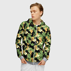 Толстовка 3D на молнии мужская Котофляж, цвет: 3D-меланж — фото 2