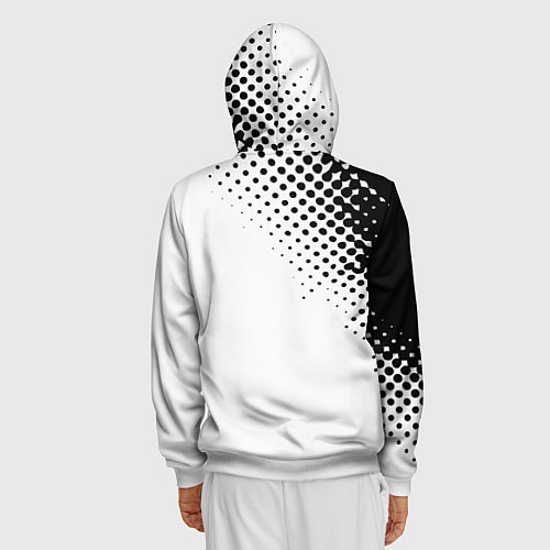 Мужская толстовка на молнии Juventus sport black geometry / 3D-Белый – фото 4