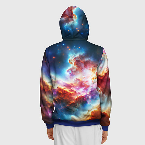 Мужская толстовка на молнии The cosmic nebula / 3D-Синий – фото 4
