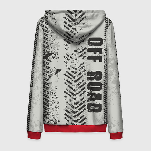 Мужская толстовка на молнии Бездорожье - следы / 3D-Красный – фото 2