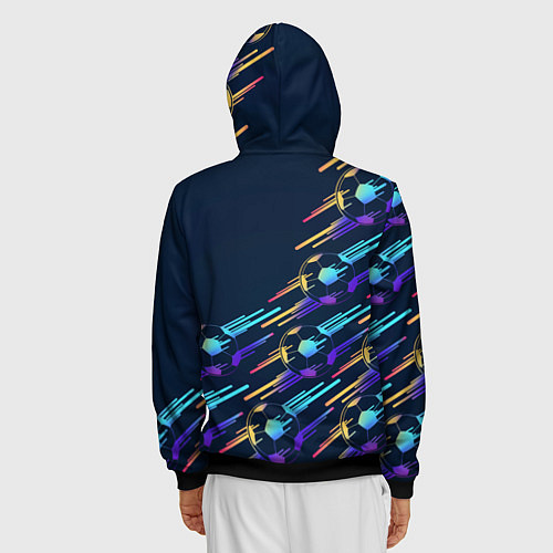 Мужская толстовка на молнии Lazio градиентные мячи / 3D-Черный – фото 4