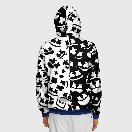 Мужская толстовка на молнии Marshmello music pattern / 3D-Синий – фото 4