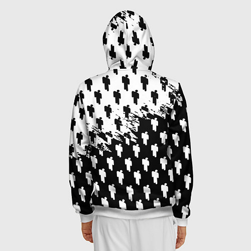 Мужская толстовка на молнии Billie Eilish pattern black / 3D-Белый – фото 4