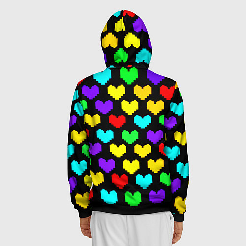 Мужская толстовка на молнии Undertale heart pattern / 3D-Черный – фото 4