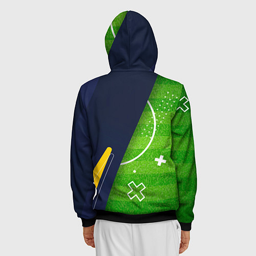 Мужская толстовка на молнии Hoffenheim football field / 3D-Черный – фото 4