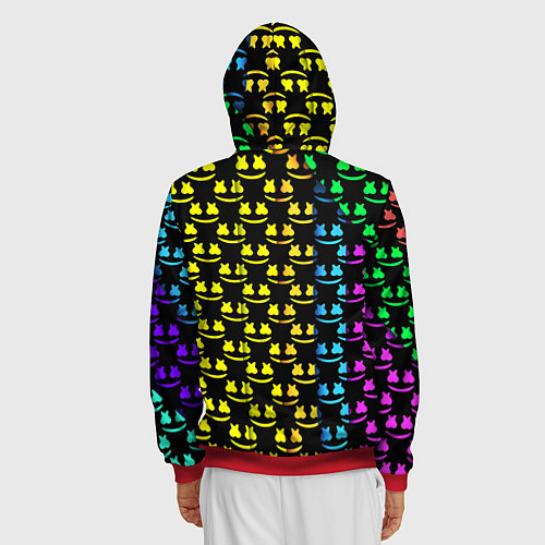 Мужская толстовка на молнии Marshmello градиент колор / 3D-Красный – фото 4
