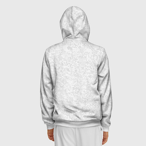 Мужская толстовка на молнии Светло-серый текстура / 3D-Белый – фото 4