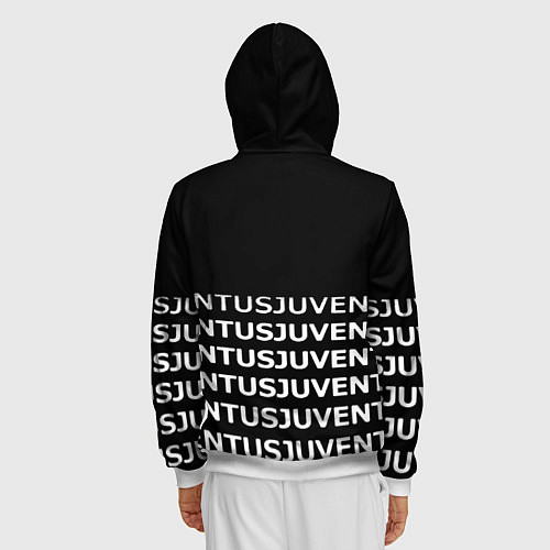 Мужская толстовка на молнии Juventus pattern fc club steel / 3D-Белый – фото 4