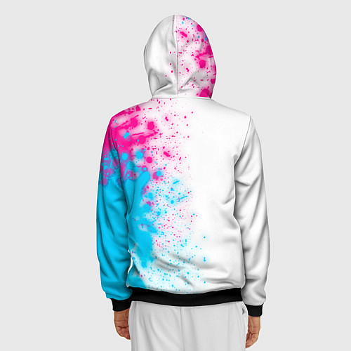 Мужская толстовка на молнии Borussia neon gradient style по-вертикали / 3D-Черный – фото 4