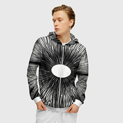Толстовка 3D на молнии мужская Поглощение, цвет: 3D-белый — фото 2