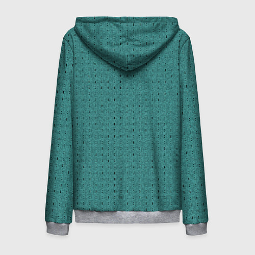 Мужская толстовка на молнии Тёмно-бирюзовый в мелкую полосочку / 3D-Меланж – фото 2