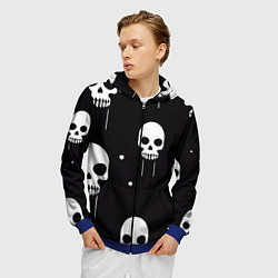 Толстовка 3D на молнии мужская Слёзы черепов, цвет: 3D-синий — фото 2