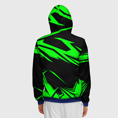 Мужская толстовка на молнии Skoda - green uniform / 3D-Синий – фото 4
