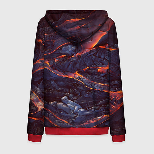 Мужская толстовка на молнии Лавовые реки / 3D-Красный – фото 2