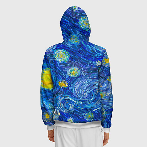 Мужская толстовка на молнии Мазки ван гога / 3D-Белый – фото 4