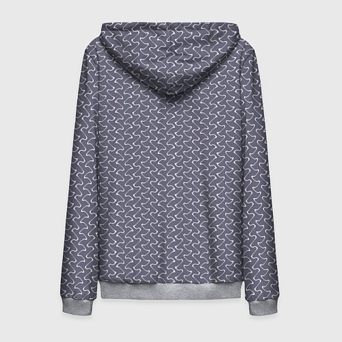 Мужская толстовка на молнии Серый ежевичный волнистые полосы / 3D-Меланж – фото 2