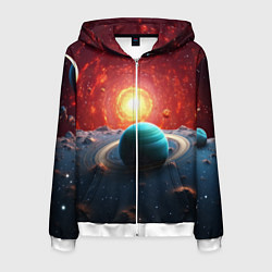 Мужская толстовка на молнии Космос и разные планеты
