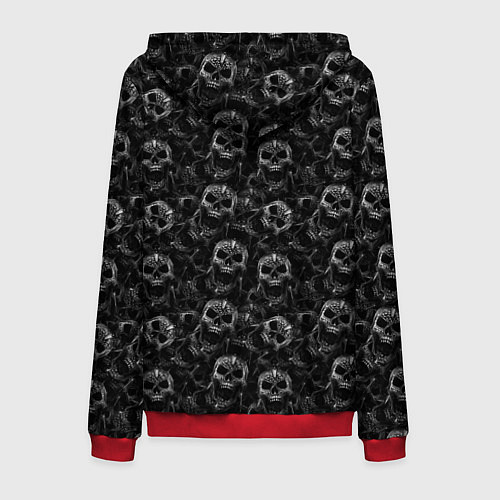 Мужская толстовка на молнии Череп с пулей / 3D-Красный – фото 2