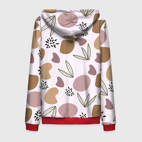 Мужская толстовка на молнии Пятна и семена / 3D-Красный – фото 2